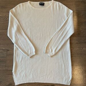 Ann May Women’s Vintage 100% Silk White/Cream Long Sleeve Top Size M